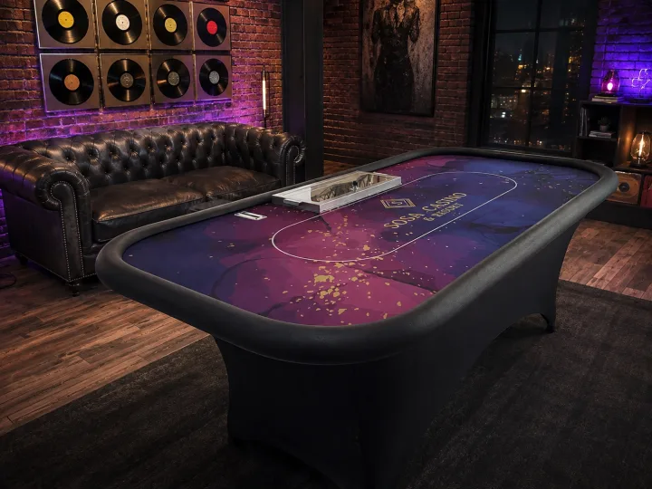 Custom Poker Table with Locking Chip Tray