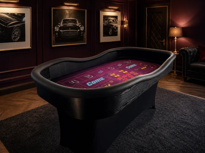 Purple Craps Table with Diamond Walls
